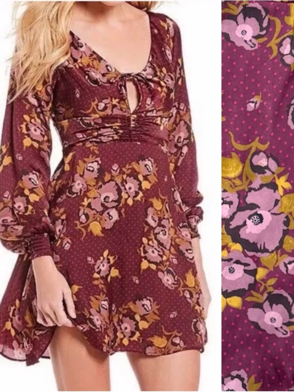 Free People Satin Floral Morning Light Dress 2